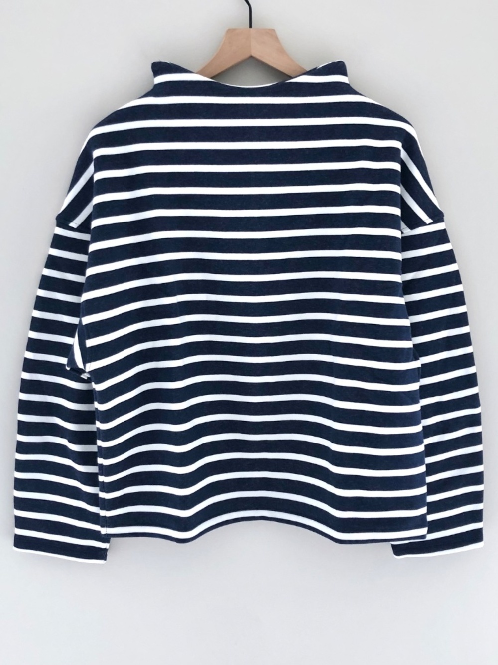 NWT J.Crew Factory Striped Fleece Mockneck Sweatshirt